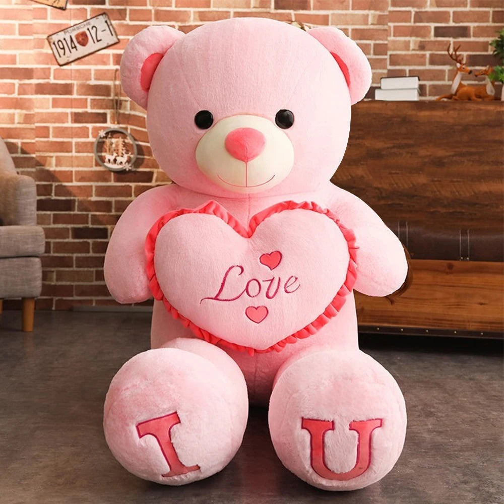 I LOVE YOU Bear Plush Toy - 100cm Huge Stuffed Soft Doll for Kids Girlfriends - ZOOMNSTORE