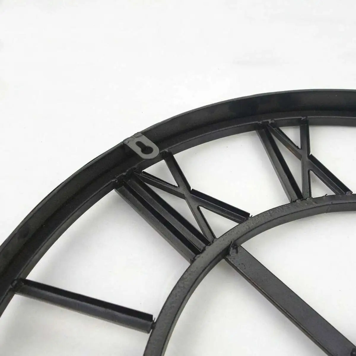 Modern 3D Large Wall Clock - Retro Roman Numerals Silent Metal Decoration