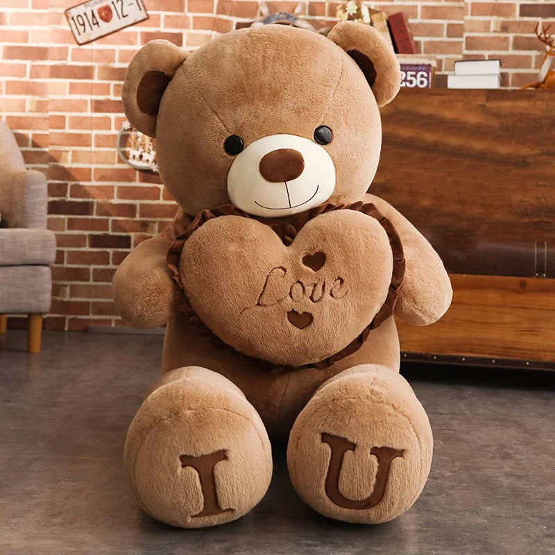 I LOVE YOU Bear Plush Toy - 100cm Huge Stuffed Soft Doll for Kids Girlfriends - ZOOMNSTORE