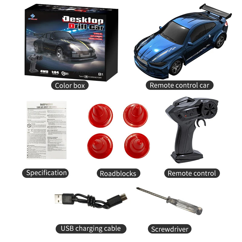 164 Drift RC Car - 2025 Kf20 Four-Wheel Remote-Controlled Racing Toy