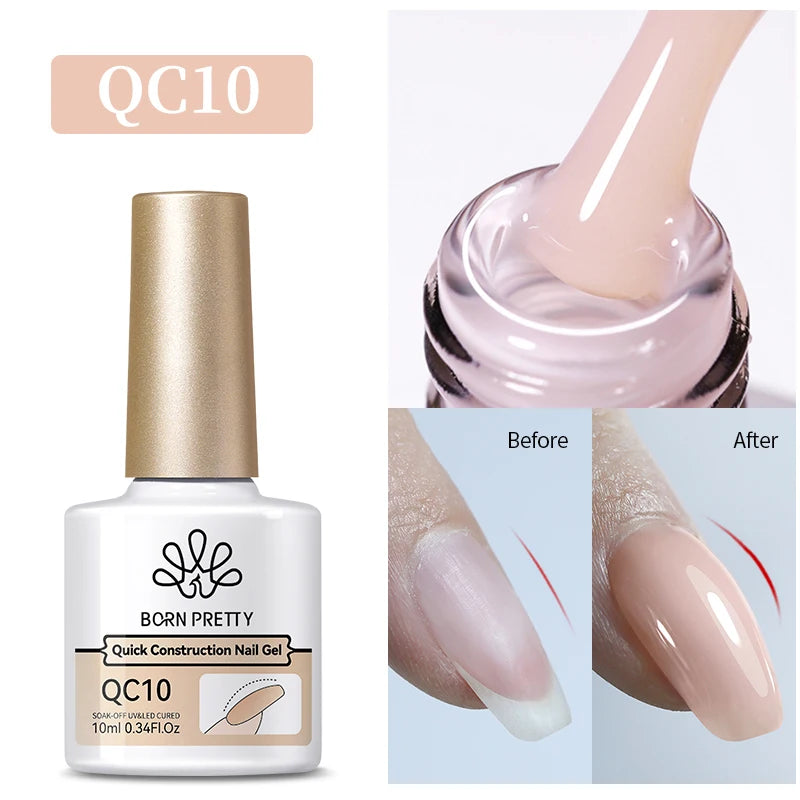 BORN PRETTY Gel Nail Polish Set - Super Top Coat Base Gel 10ml Semi-Permanent Varnish