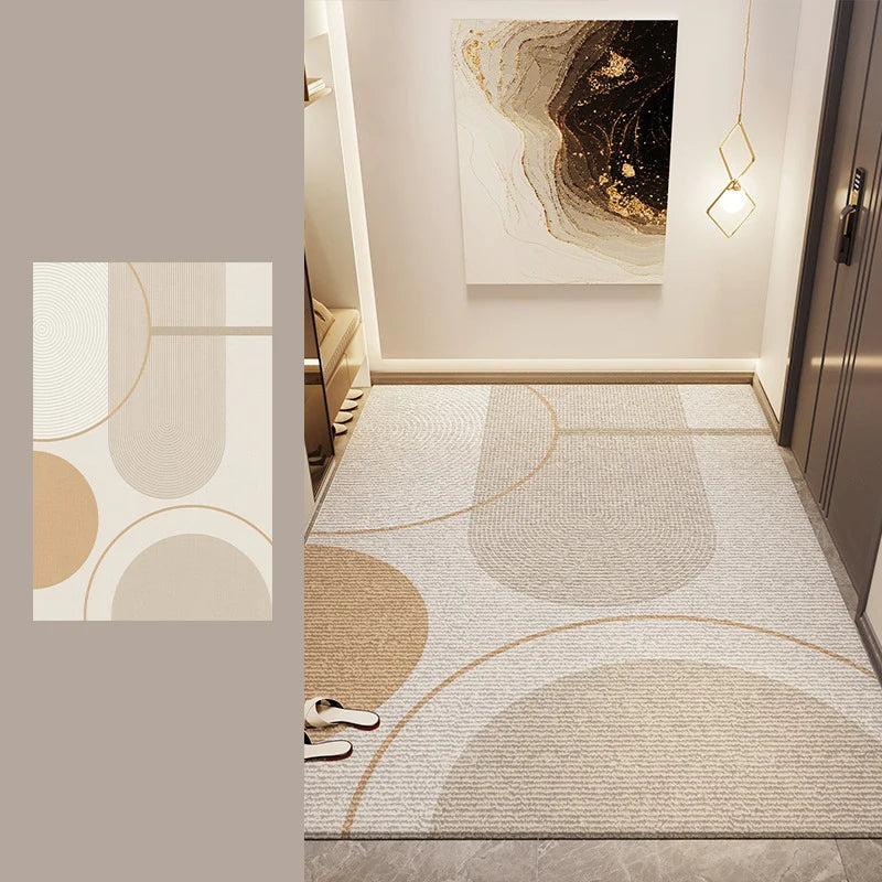 Non Slip Door Mat - Geometric Pattern Rug | Water Resistant Polyester Floor Mat