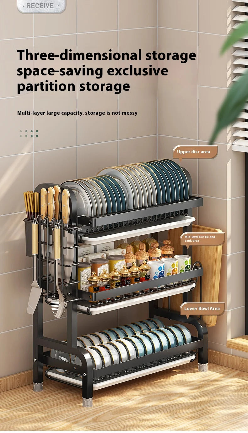 Multifunctional Kitchen Storage Rack - Bowl Dish Chopstick Organizer - ZOOMNSTORE