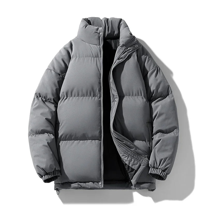8XL Puffer Jacket Men Thick Warm Parka Plus Size Quilted Jacket Solid Outwear Coats Loose Cotton-padded Men's Clothing Top