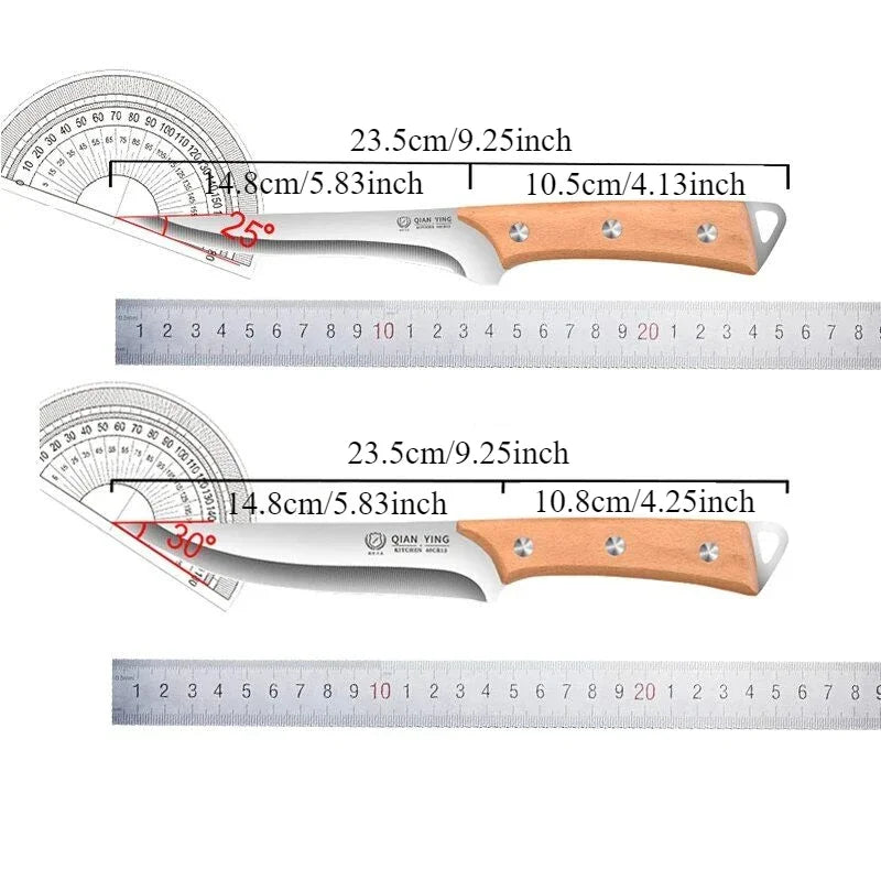 Professional Stainless Steel Fillet Knife - Forged Boning Fish Slicing Knife with Wooden Handle