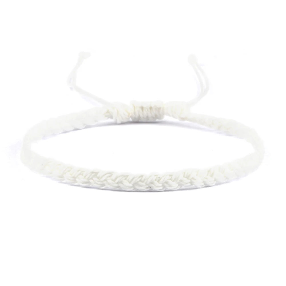 Handmade Braided Bracelets - Adjustable Waxed Thread Charm Jewelry for Men Women