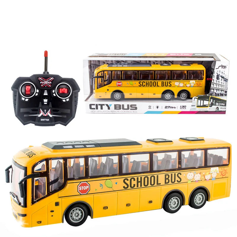 Remote Control Tour Bus - Electric School City Model with Lights for Kids - ZOOMNSTORE