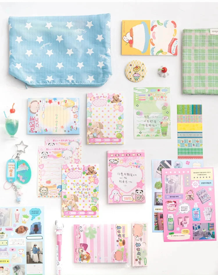 Cute Japanese Memo Pads - 50 Sheets Old-Fashioned Message Paper for DIY Journals