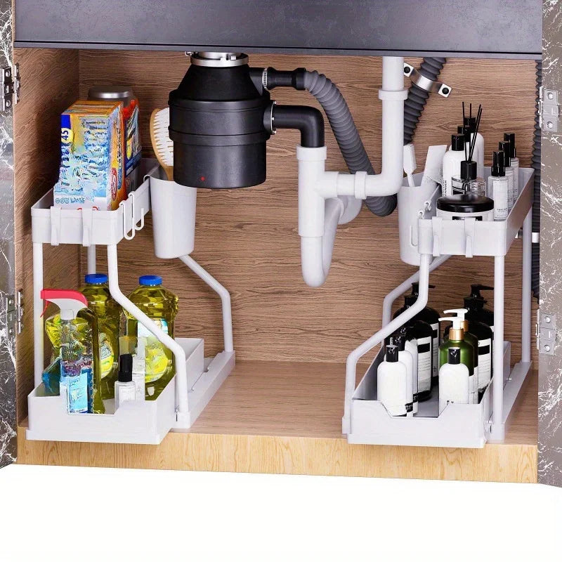Multi-Layer Kitchen Bathroom Storage Rack - Pull-Out Finishing Organizer - ZOOMNSTORE