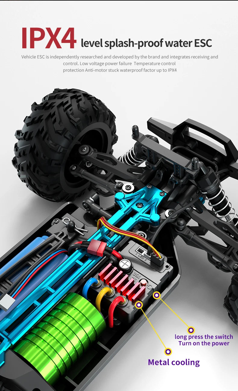 116 4WD RC Monster Truck - High Speed Drift Remote Control Car for Kids - ZOOMNSTORE