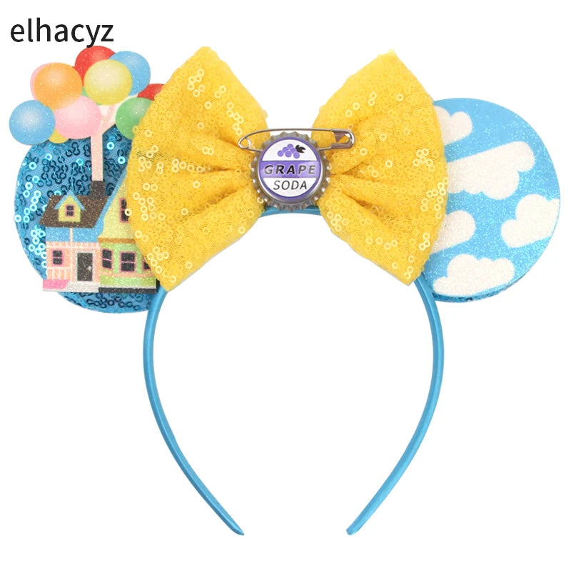Mickey Mouse Ears Headband - Sequin Hair Bow for Halloween Festival and Cosplay