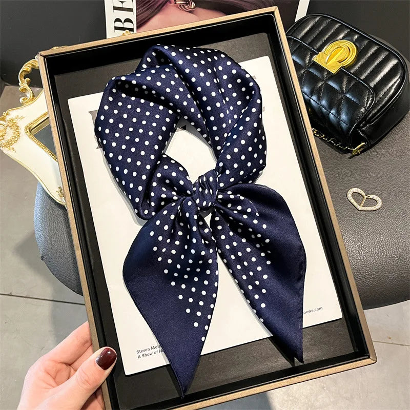 Seagull Print Square Scarf - Stylish Imitation Silk Shawl for Women