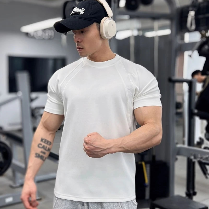 High quality Autumn men long sleeved T-shirt Fashion sport Round Collar fitness running mesh Breathability Training t-shirt men