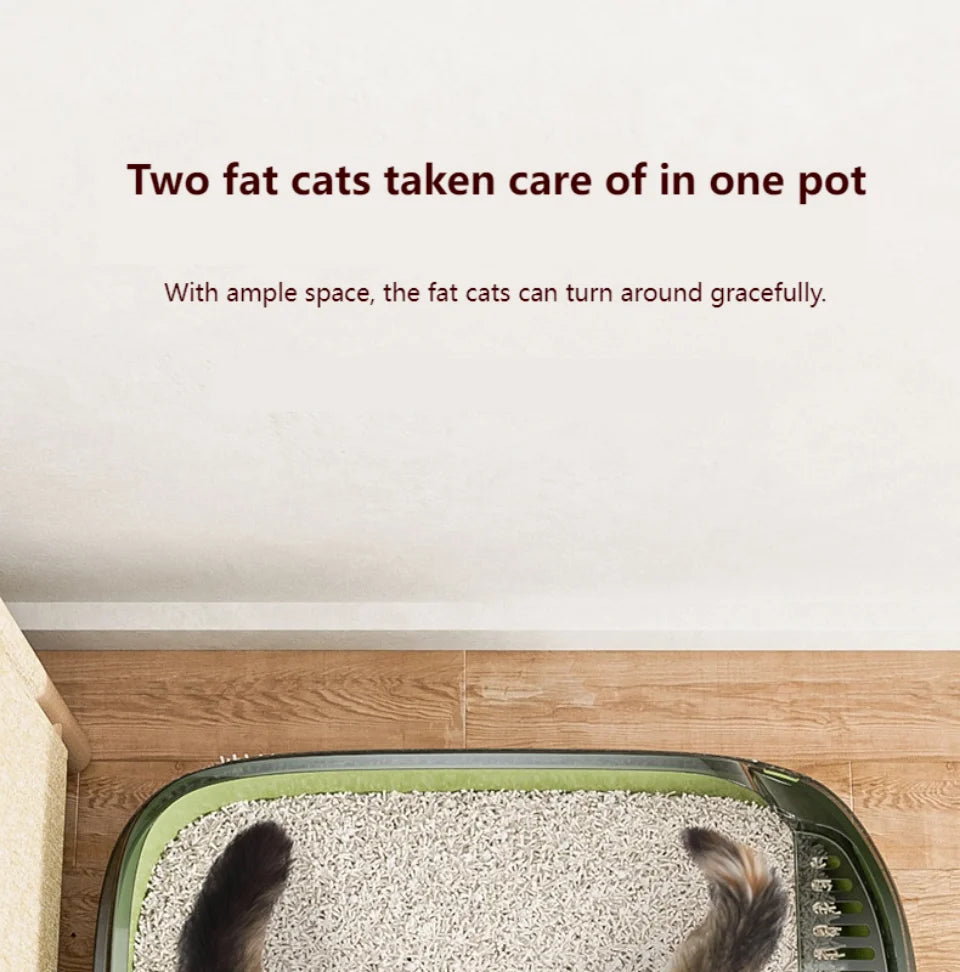 Large Capacity Cat Litter Box - Anti-Splash Plastic Cat Toilet - ZOOMNSTORE