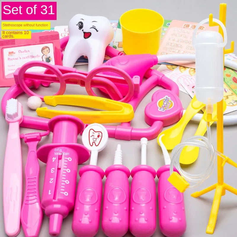 Kids Doctor Set Dentist Nurse Pretend Play Toys Simulated Stethoscope Medical Tool Kit Medical Role Play Accessories Fun Gifts