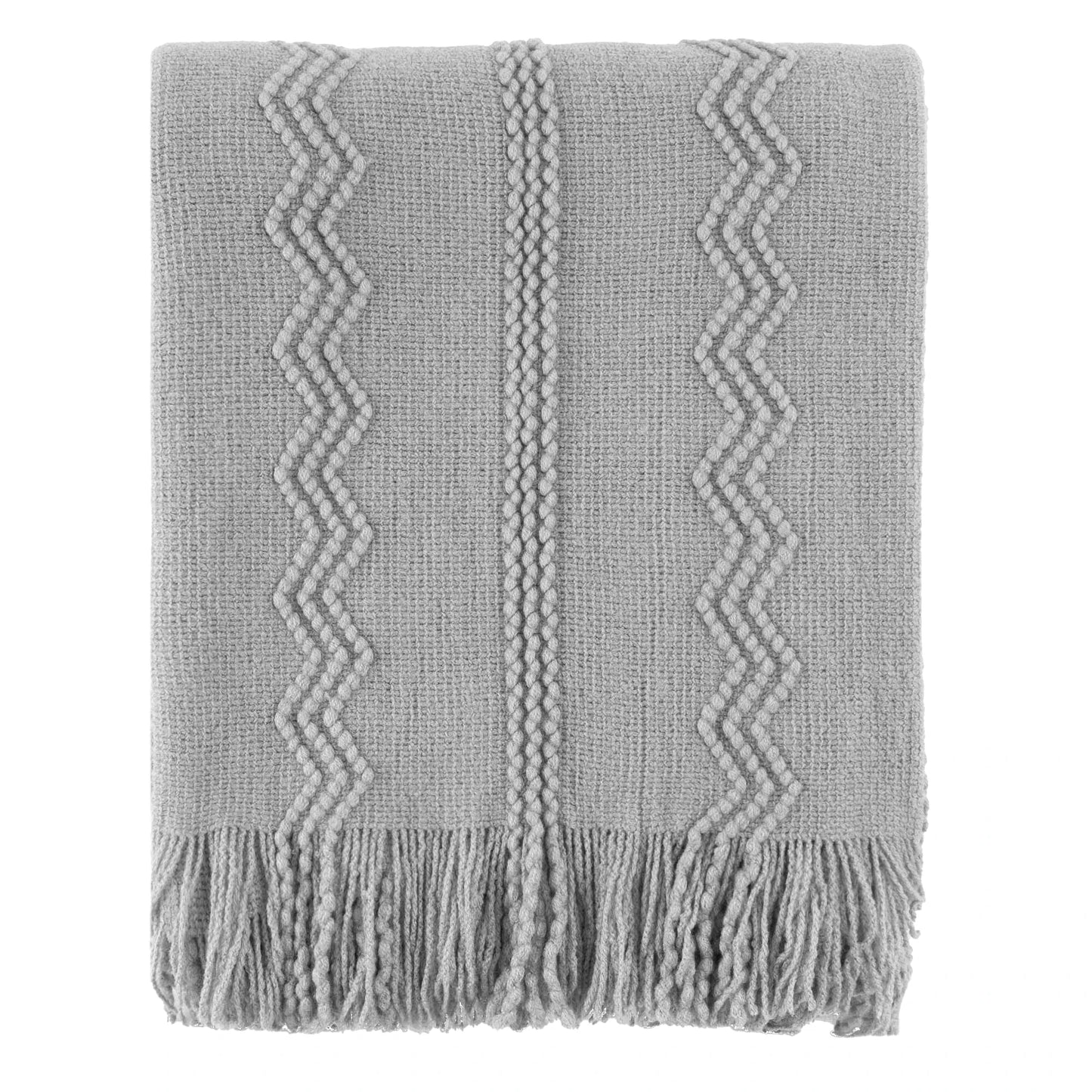 Caramel Knit Throw Blanket - Lightweight Plaid Blanket for Couch and Bed