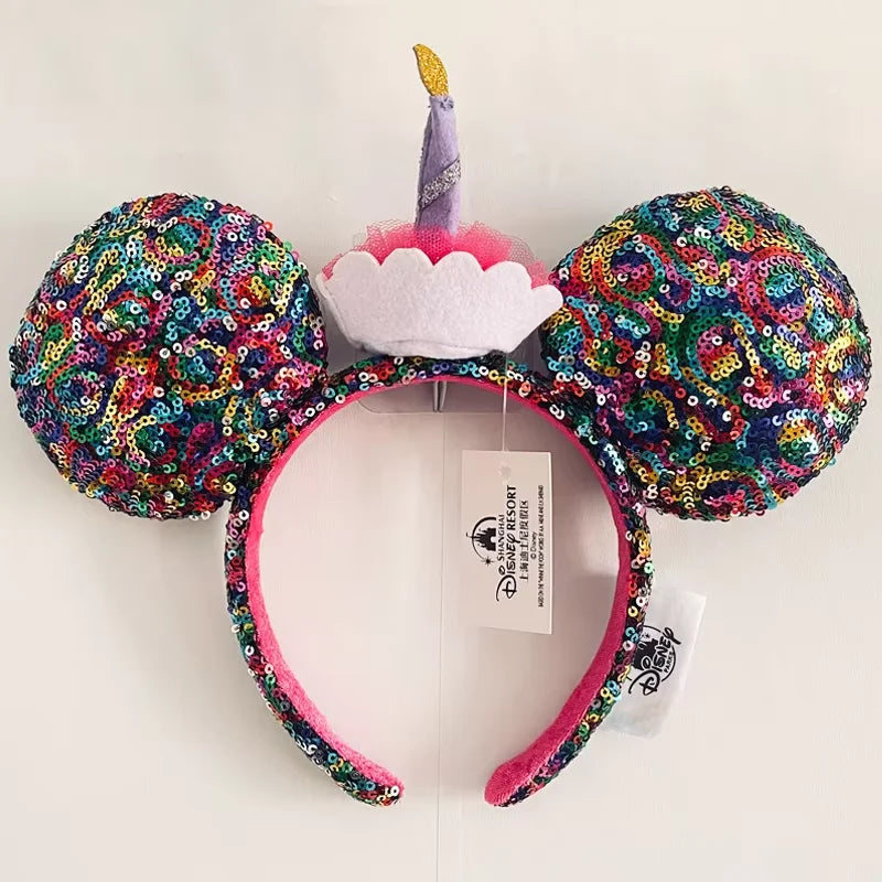 Disney Princess Headband - Mickey Mouse Ears With Sequin Bow Hair Hoop