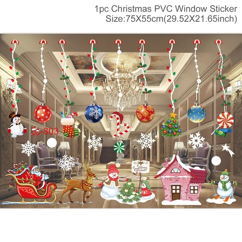 Merry Christmas Window Sticker - Holiday Home Decorations 2024-2025