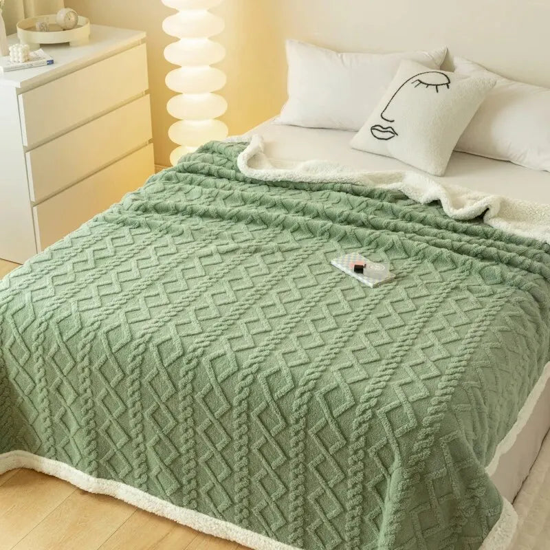 Tafurong Lamb Wool Tapestry Blanket - Thick Warm Leisure Office Nap Blanket