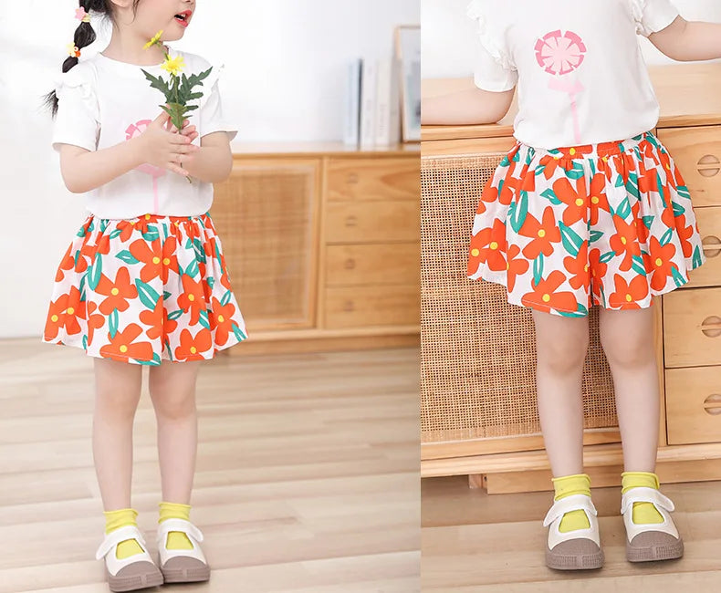 Kids Girls Skirt Shorts Summer Cotton Breathable Kids Skirt Pants Casual Baby Bloomers Children Short Pants Baby Stuff