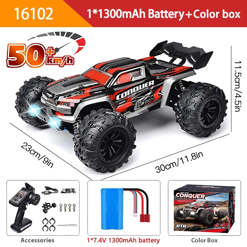 116 4WD RC Monster Truck - High Speed Drift Remote Control Car for Kids