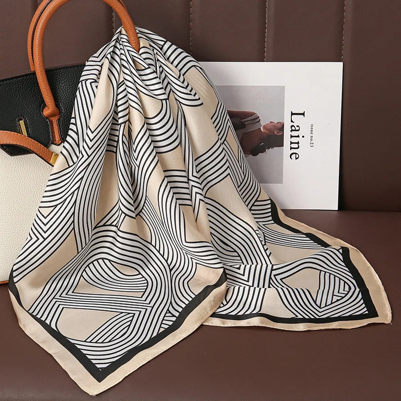 Luxury Satin Silk Scarf - Womens Fashion Shawl Hijab Neckerchief Bandana 2023