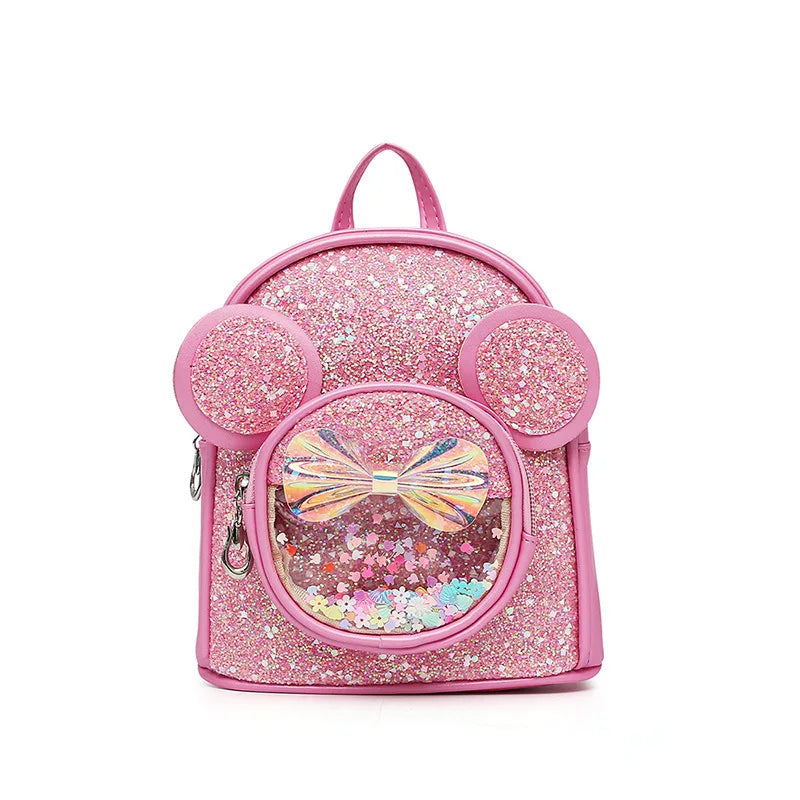 Cute Sequin Backpack for Girls - Cartoon Princess Kindergarten Schoolbag - ZOOMNSTORE
