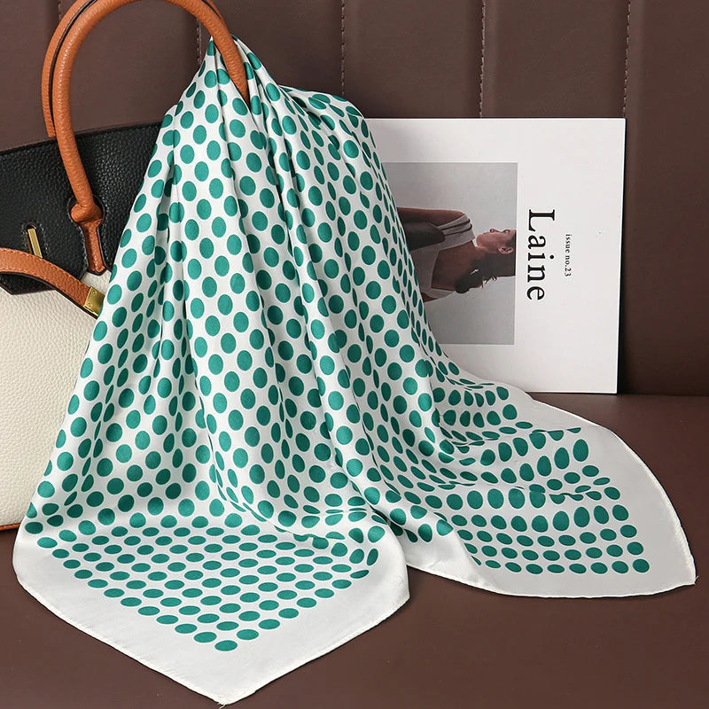 Luxury Silk Square Scarf - 70cm Satin Neck Tie Hair Bandana for Women
