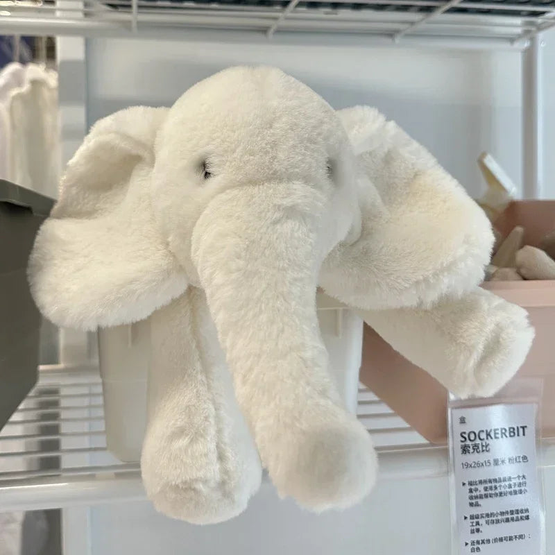 Soft Grey Elephant Plush Toy - Cute Stuffed Animal with Flappy Ears Hugging Pillow for Kids Xmas Gift - ZOOMNSTORE