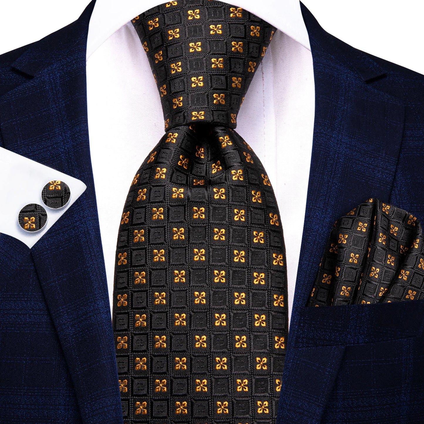 Blue Silk Mens Tie - Formal 100 Silk NeckTie for Weddings and Business
