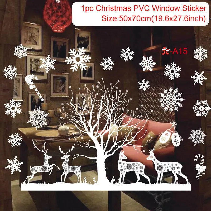 Merry Christmas Window Sticker - Holiday Home Decorations 2024-2025