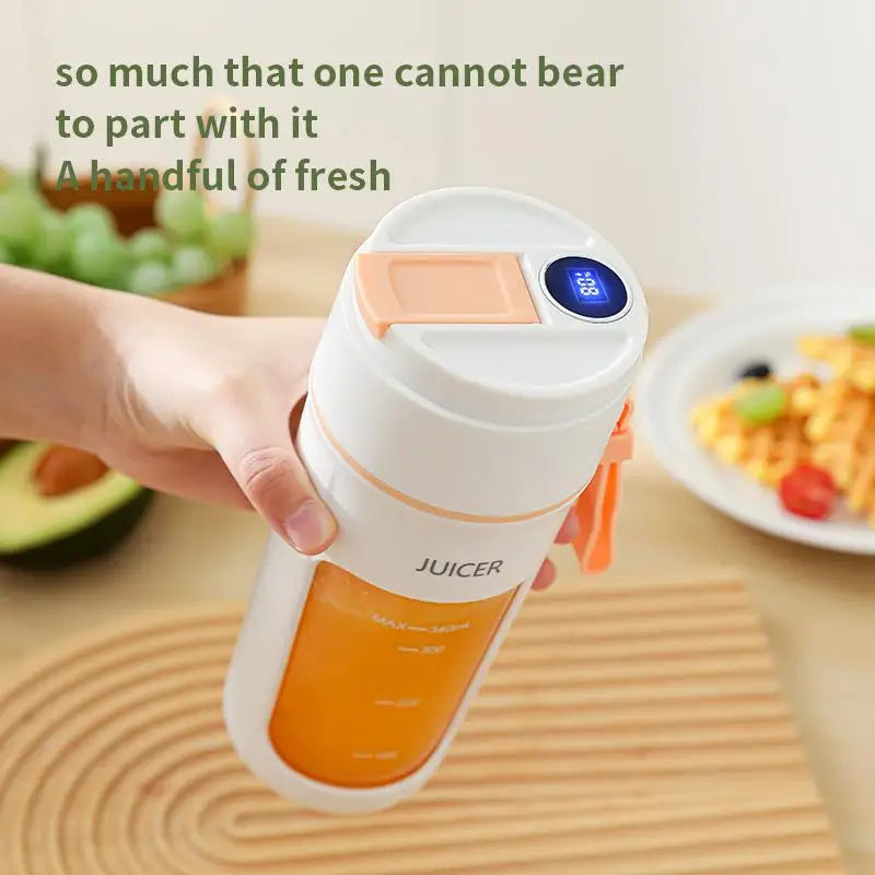 Portable Mini Electric Juicer - Multifunction Fruit Blender with 6 Blades Smoothie Maker 1200mAh
