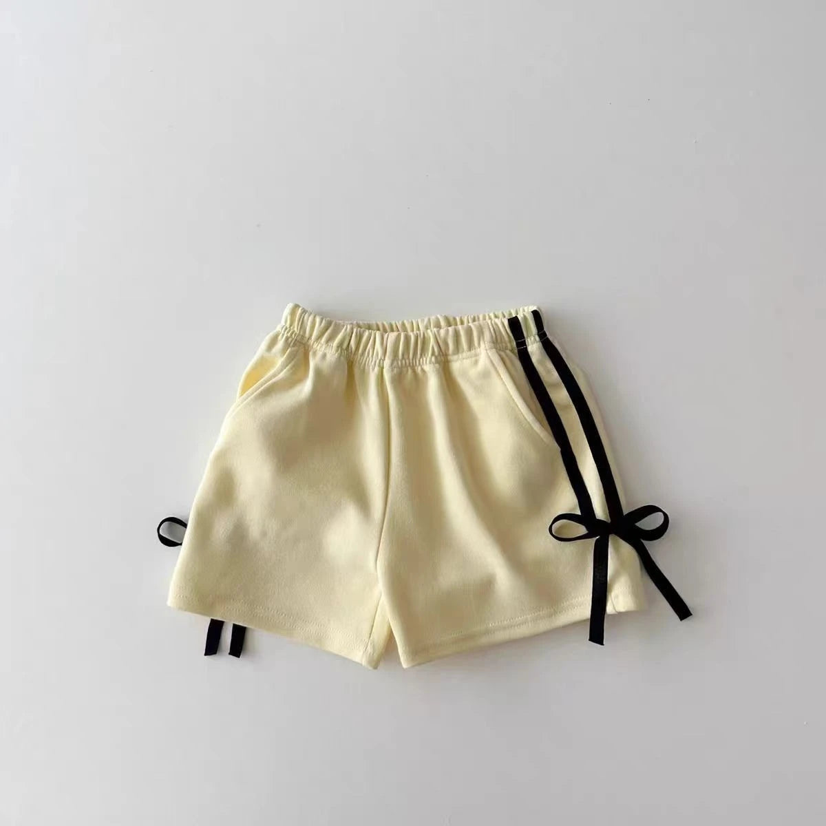 Summer Baby Girls Casual Shorts - Trendy Loose Fit with Butterfly Knot Waist