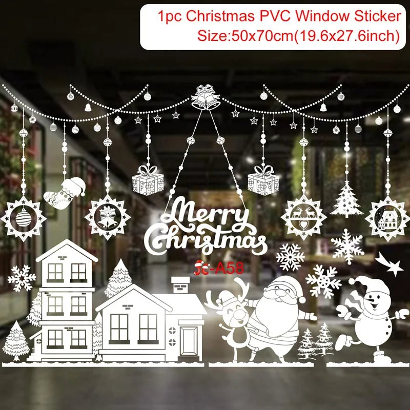 Merry Christmas Window Sticker - Holiday Home Decorations 2024-2025
