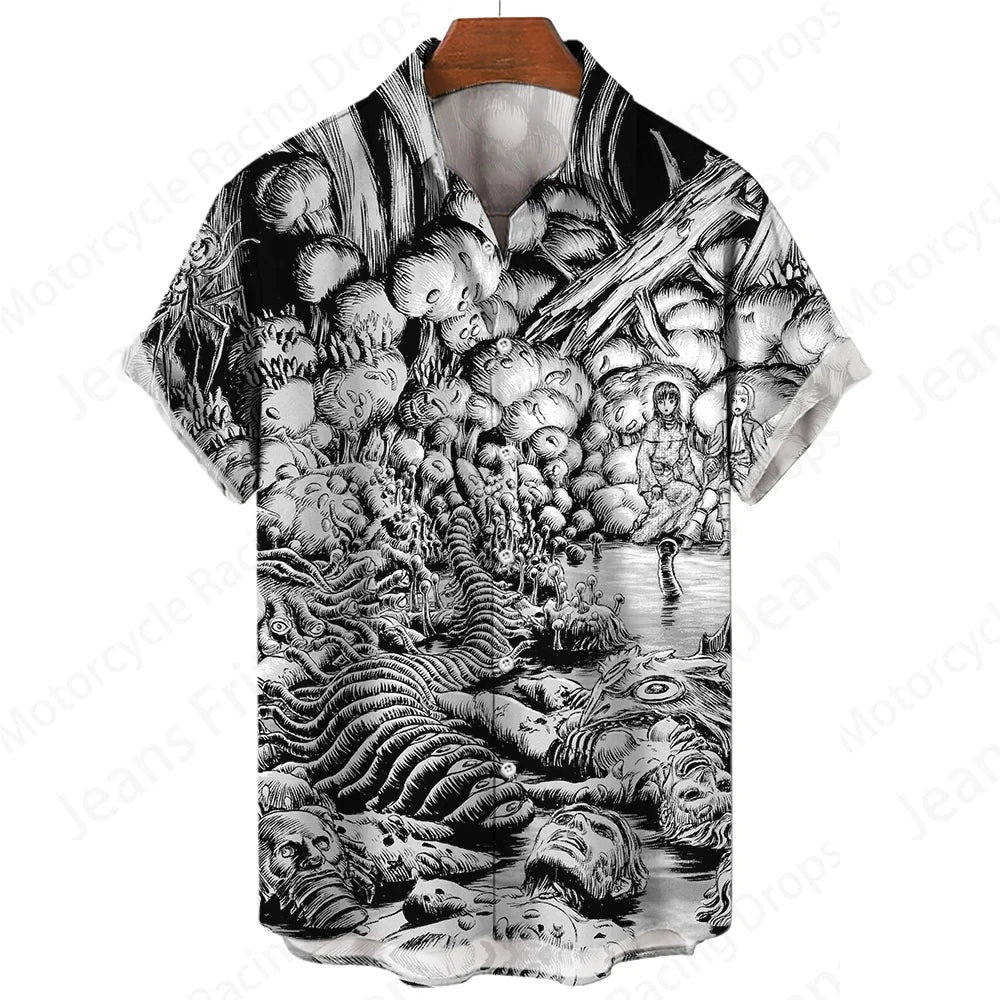 Halloween Hawaiian Shirt - Chucky Movie Casual Loose Short Sleeve Beach Blouse - ZOOMNSTORE