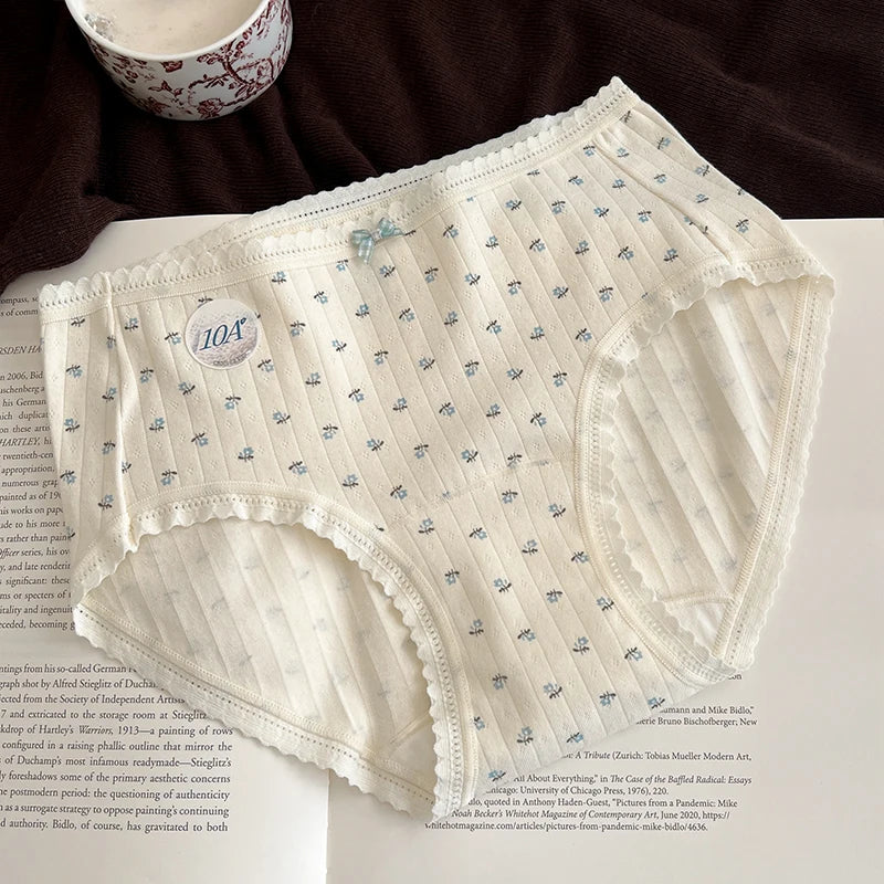 Fresh and Simple Style Class A Cotton 100A Antibacterial Extended Crotch Seamless Women's Triangle Underwear