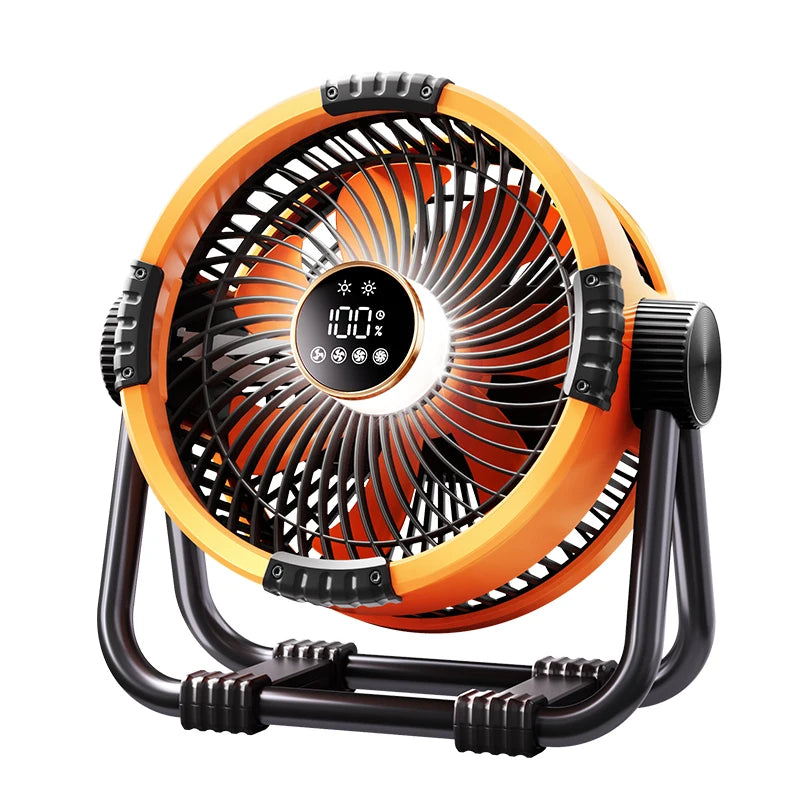 Camping Fan 20000mAh Rechargeable Portable Outdoor Camping Fan Air Circulators Wireless Tent Ceiling Fans with Hook and Light