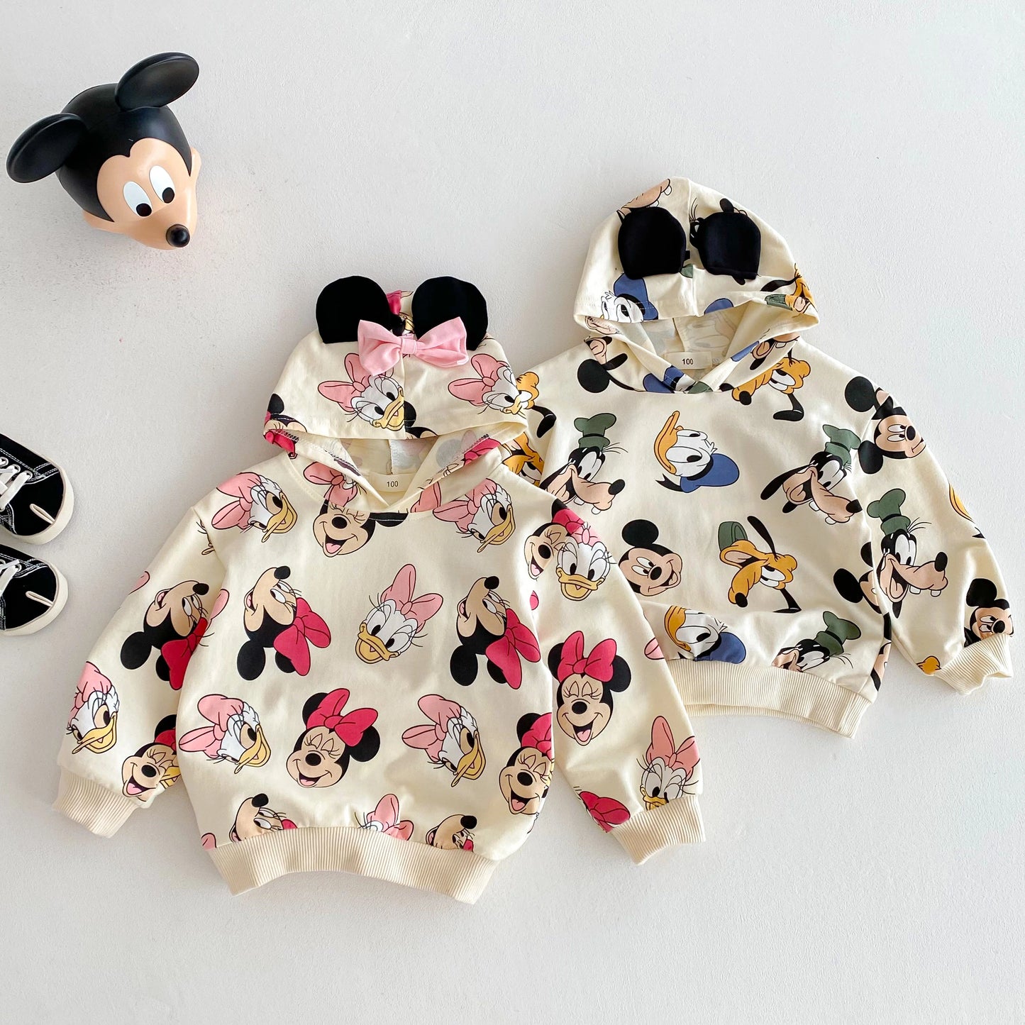 Disney Mickey Minnie Autumn Hoodies - Long Sleeve Cartoon Sweatshirts for Kids 0-6 Years