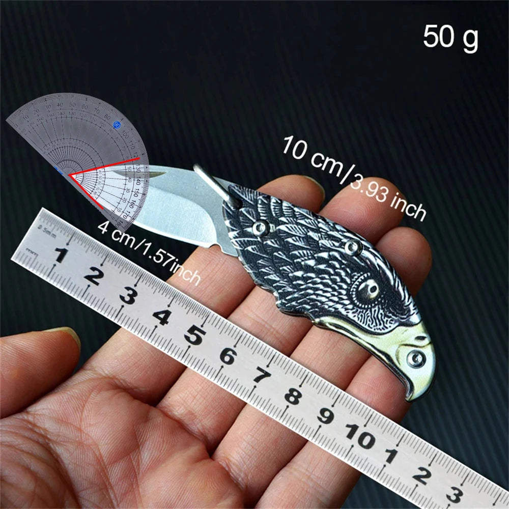 Folding Stainless Steel Knife - Portable Utility Paring Knife for Fruits and Vegetables
