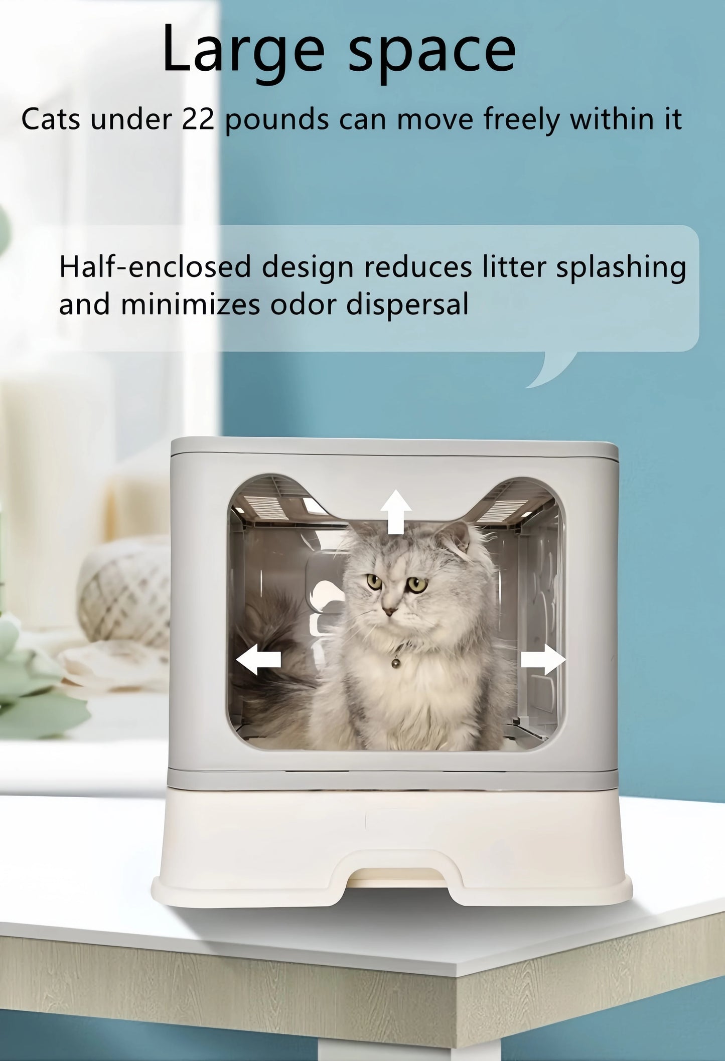 Foldable Cat Litter Box - Drawer Design with Scooper for Easy Cleanup - ZOOMNSTORE