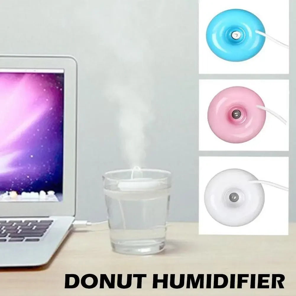 Mini Donut Humidifier - USB Air Purifier Steam Diffuser for Home Office - ZOOMNSTORE