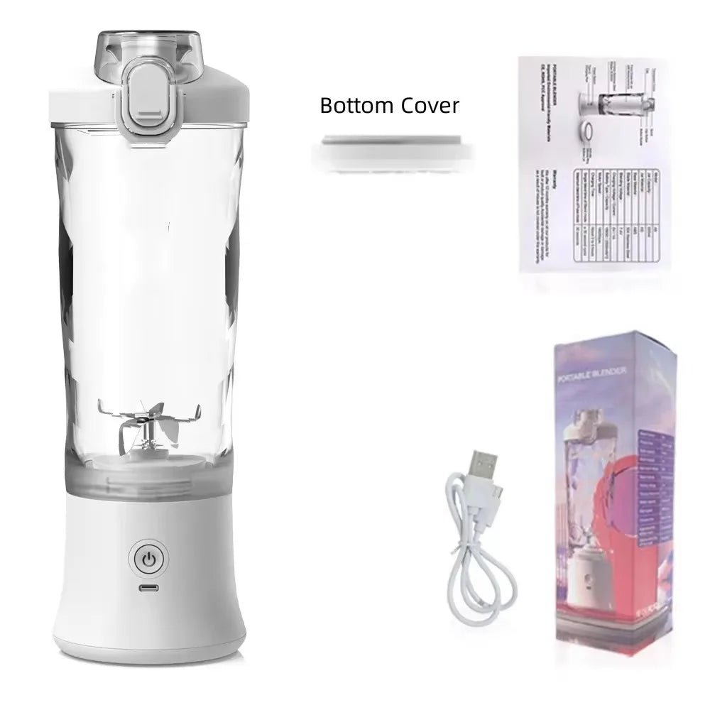Portable USB Juicer Blender - 600ml Electric Fruit Smoothie Maker