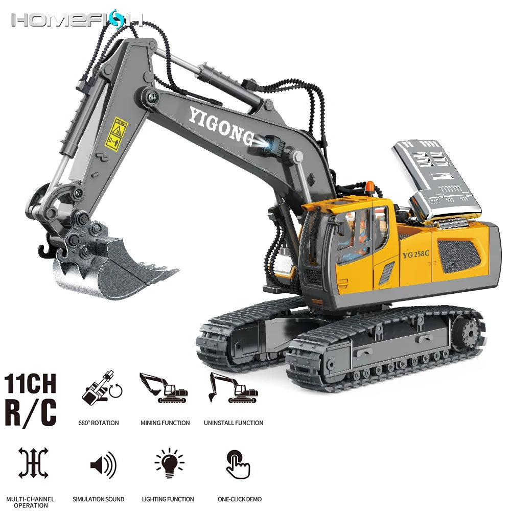 Remote Control Excavator Dump Truck Set - RC Construction Toys for Kids - ZOOMNSTORE