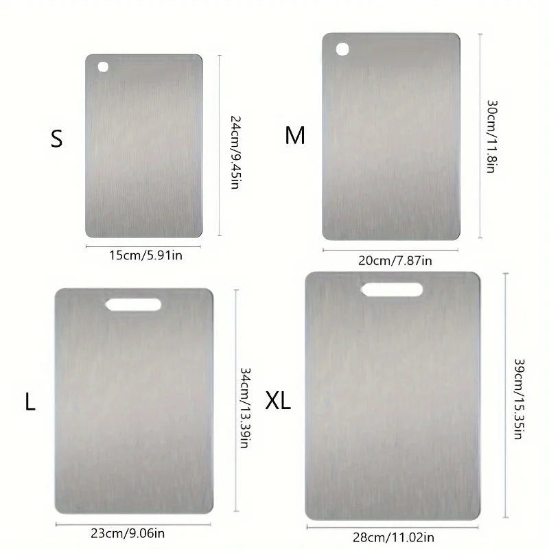 Titanium Cutting Board - Double-Sided Stainless Steel Chopping Board for Meat Fruit - ZOOMNSTORE