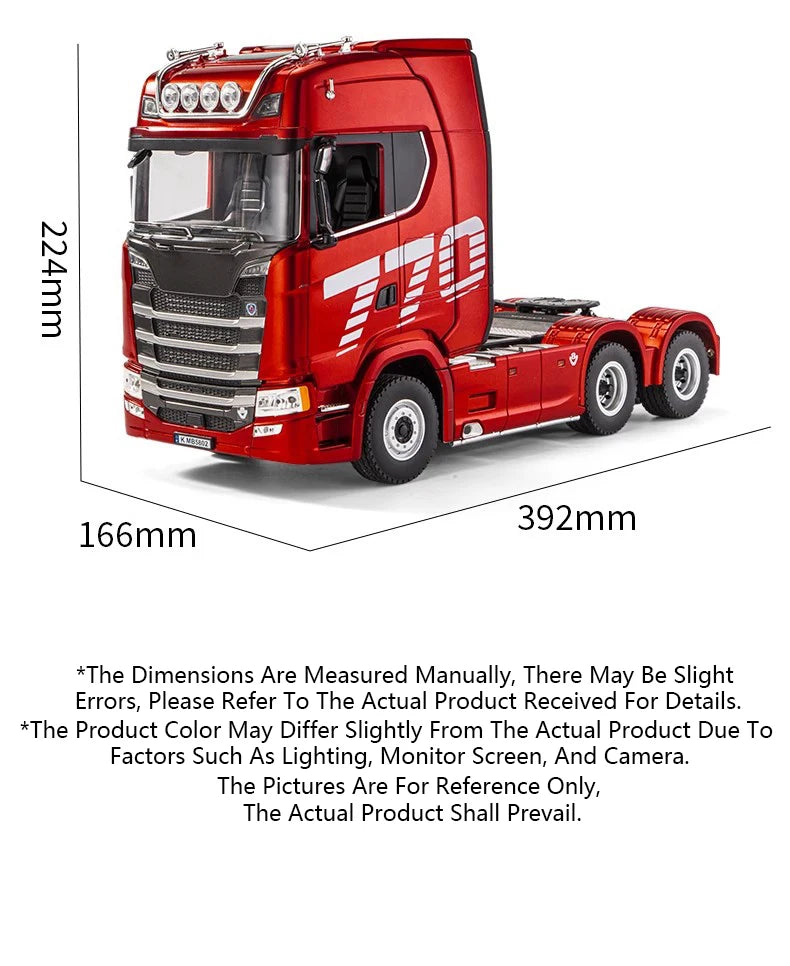 HUINA 1501 770S RC Tractor Truck - 118 Scale Alloy Engineering Vehicle with Lights and Sounds - ZOOMNSTORE