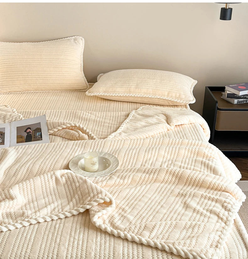 King Size Plaid Throw Blanket - Winter Sofa Comforter - ZOOMNSTORE