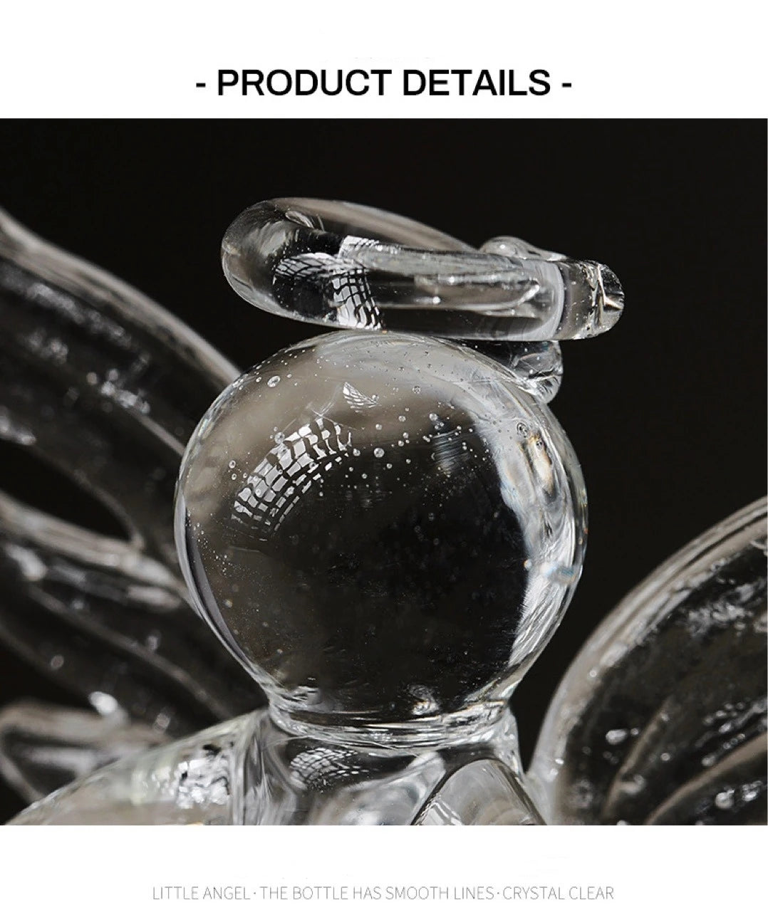 Handmade Angel Glass Vase - Mini Crystal Tabletop Decor for Home Office Wedding Gift - ZOOMNSTORE
