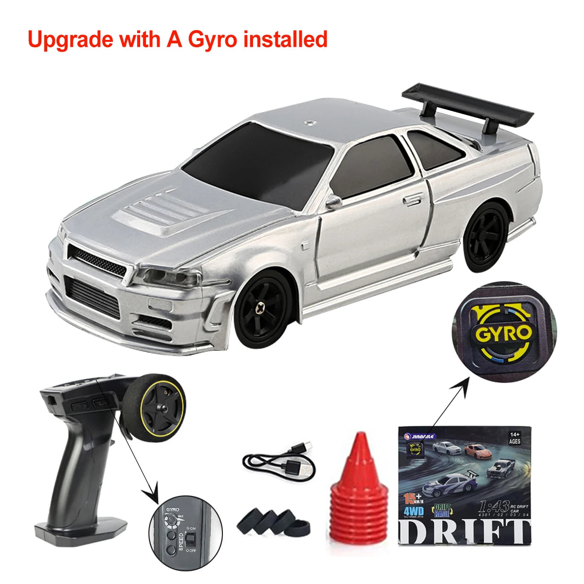 Upgraded 143 RC Drifting Car - High Speed 4WD Radio Control Mini Vehicle - ZOOMNSTORE