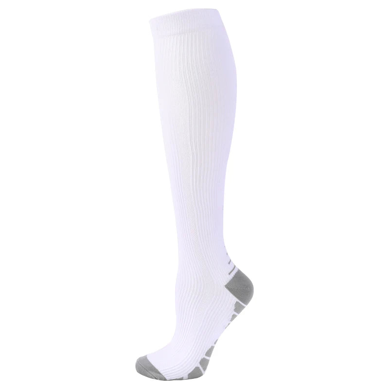 Compression Socks For Running & Sport - 20-30 mmHg Knee High Black Anti Fatigue