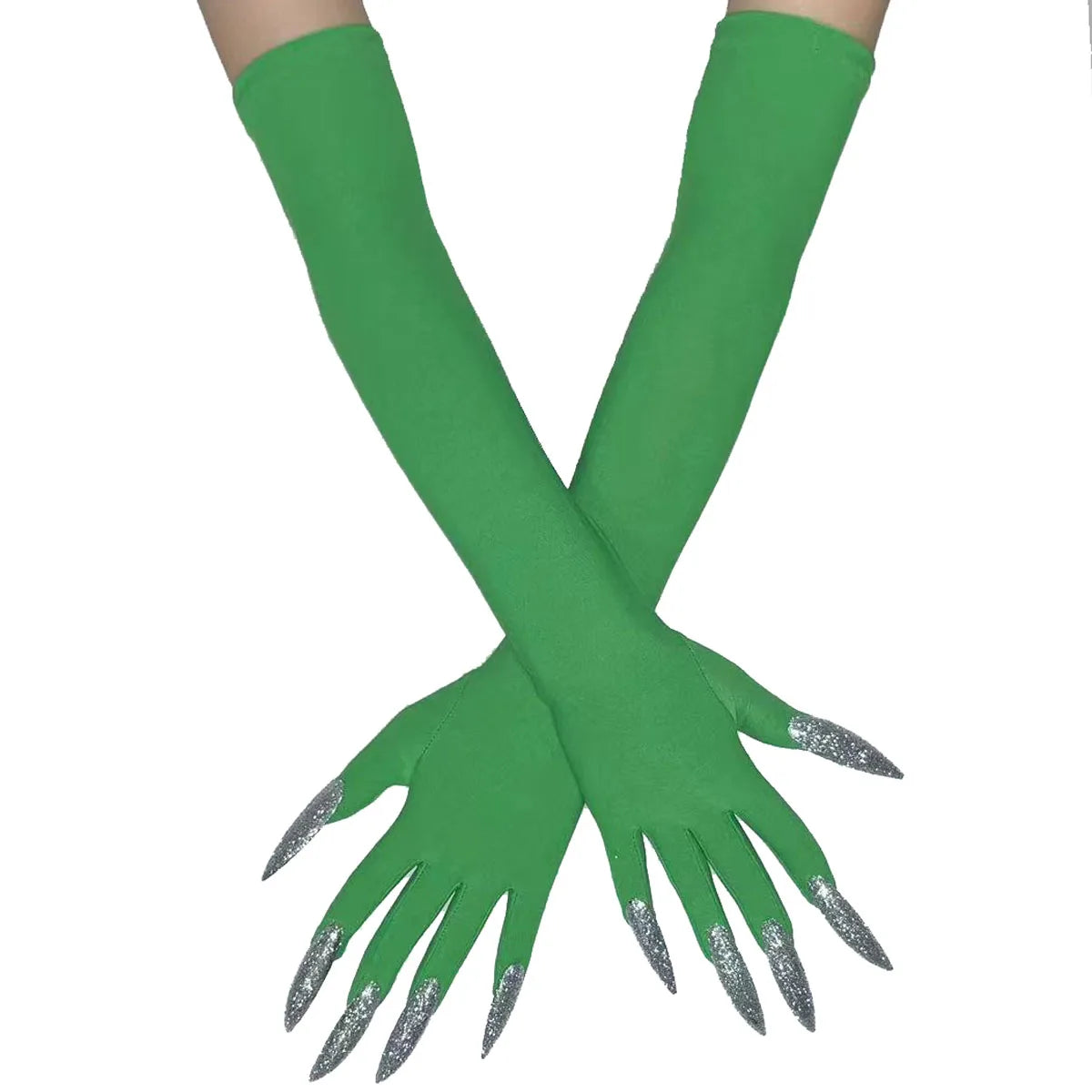 Halloween Ghost Claw Gloves - Cosplay Dress Up with Black Long Nails
